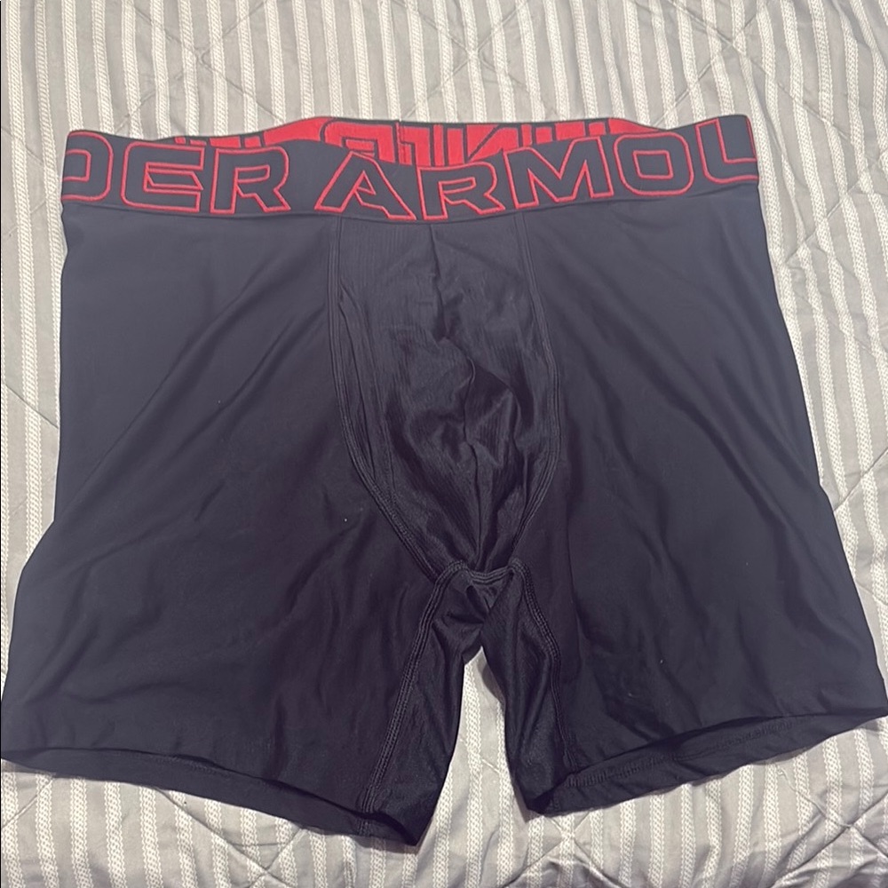 Under Armour Black and Red Performance Boxer Briefs